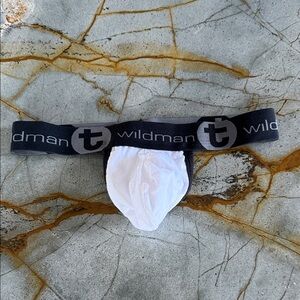 Men's Black and White Jockstrap